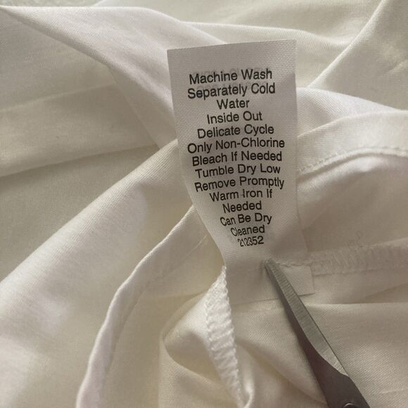 CaBI Asymmetrical Tunic Blouse Size XL Ivory Chic Button Up Long Sleeve Studded - Picture 7 of 13